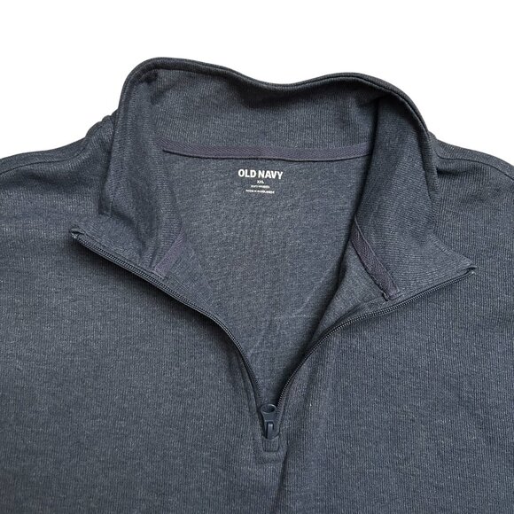 Old Navy Men's Size XXL 2XL Mock Neck 1/4 Zip Cotton Blend Sweatshirt Blue NEW - Picture 4 of 7